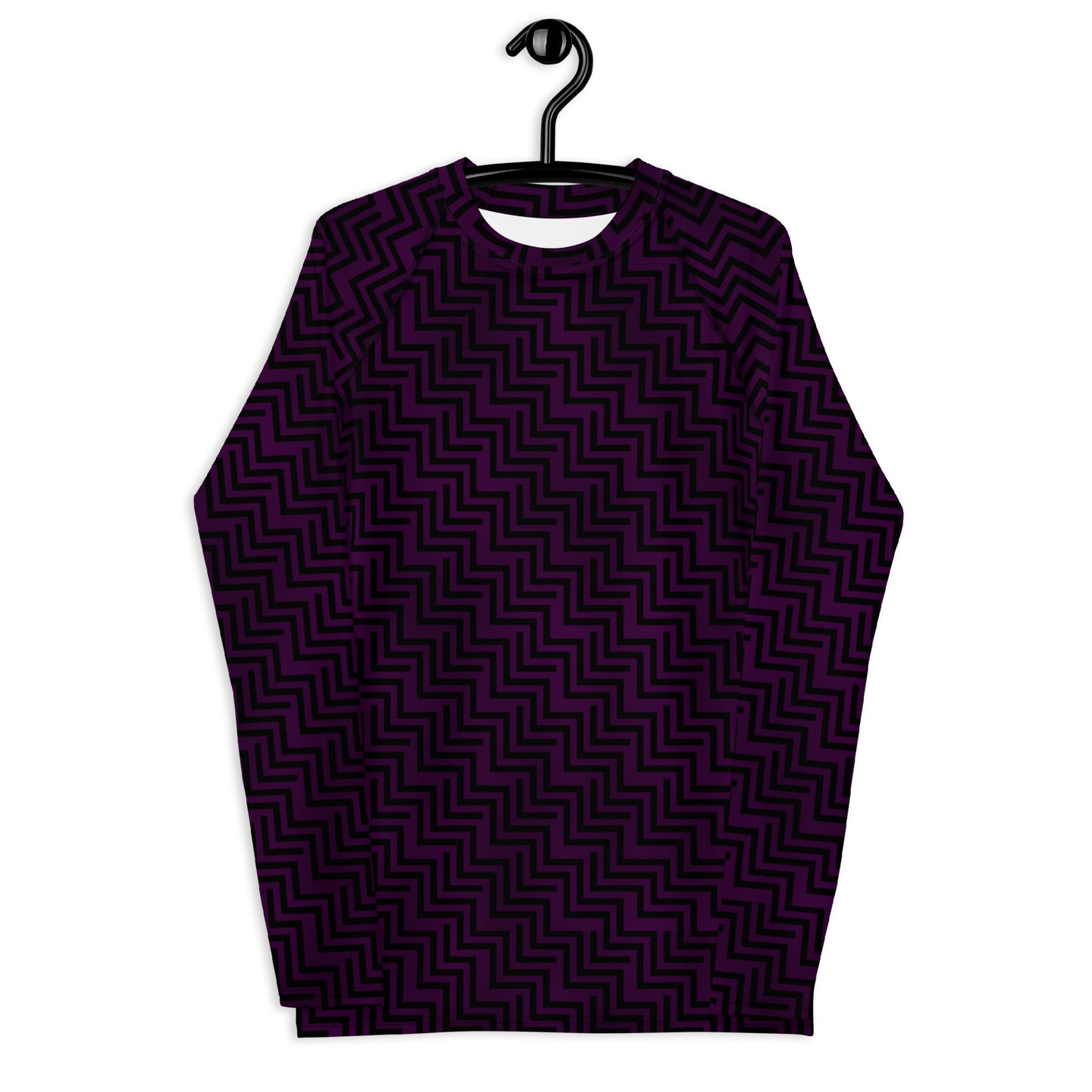 Men's Rash Guard Purple & Black Zig Zag Print