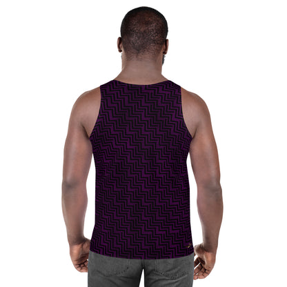 Unisex Tank Top Purple & Black Zig Zag Print