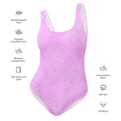 One-Piece Swimsuit Pink Tie-Dye