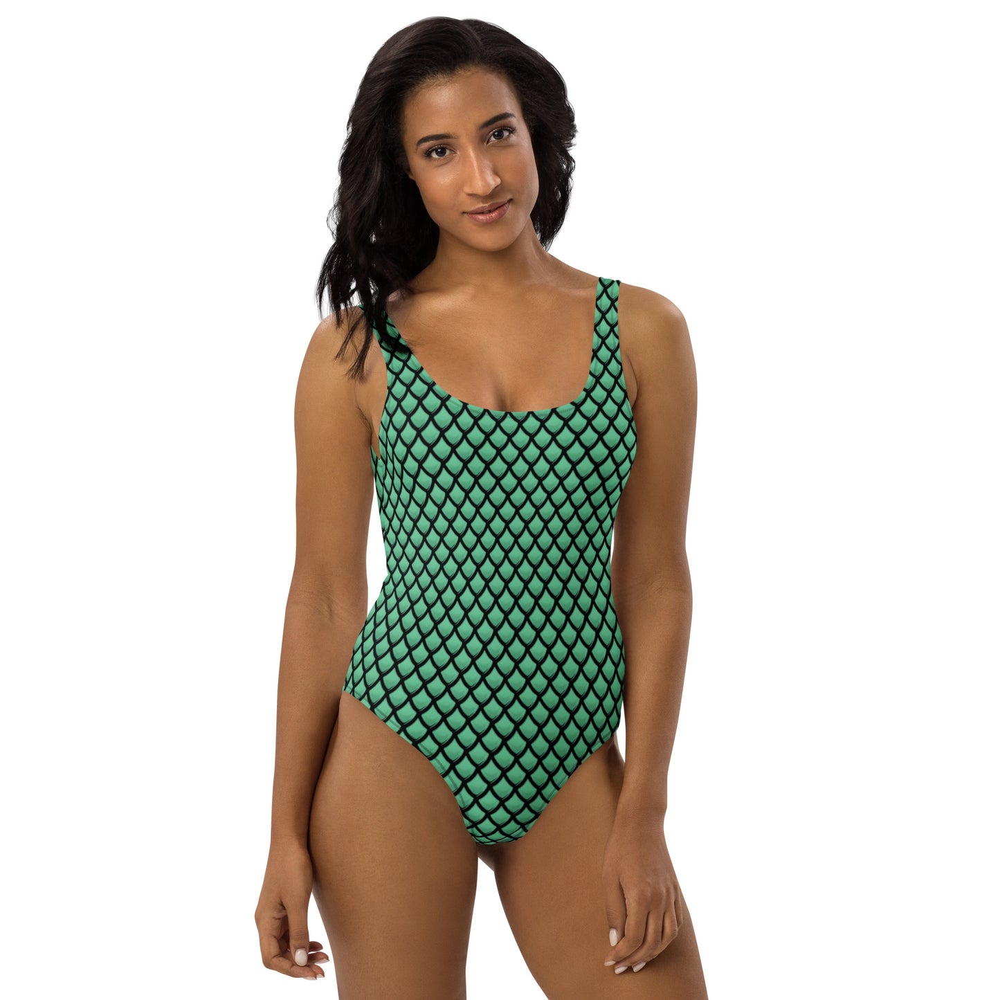 One-Piece Swimsuit Scale Print