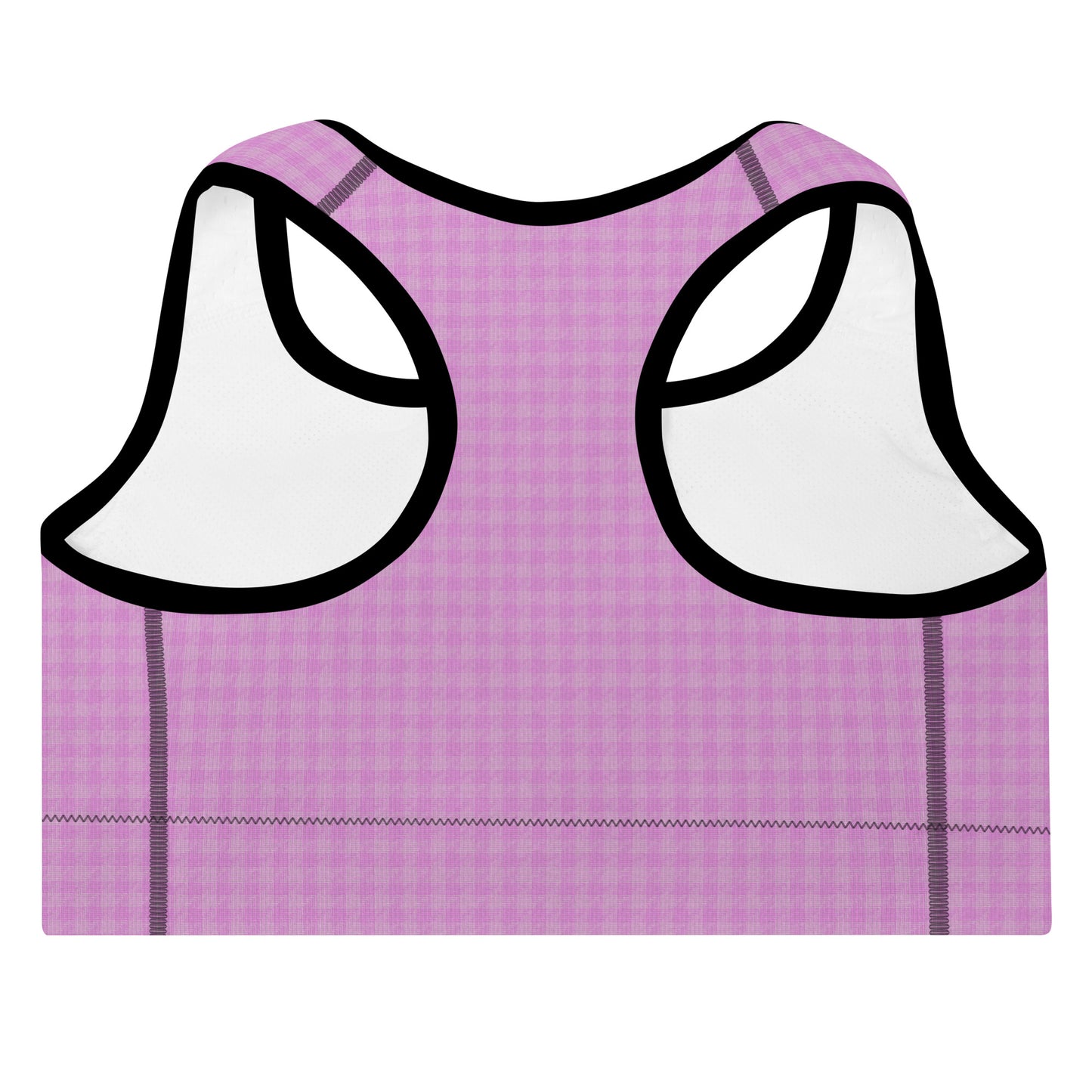 Women's Padded Sports Bra Pink Houndstooth-Gingham Mix