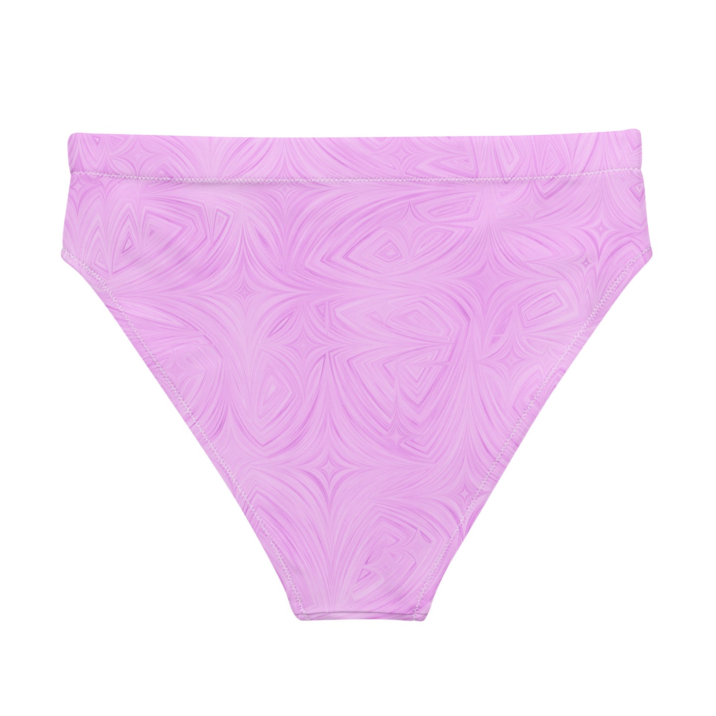 Recycled High-Waisted Bikini Bottom Pink Tie-Dye