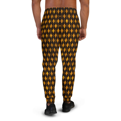 Men's Joggers Orange Argyle