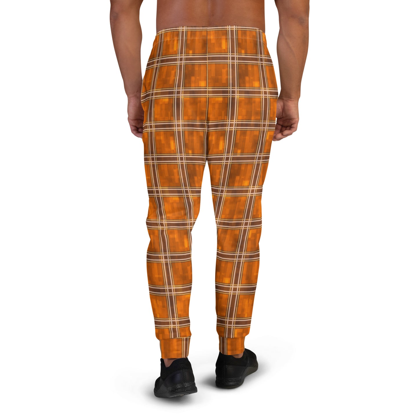 Men's Joggers Orange Plaid