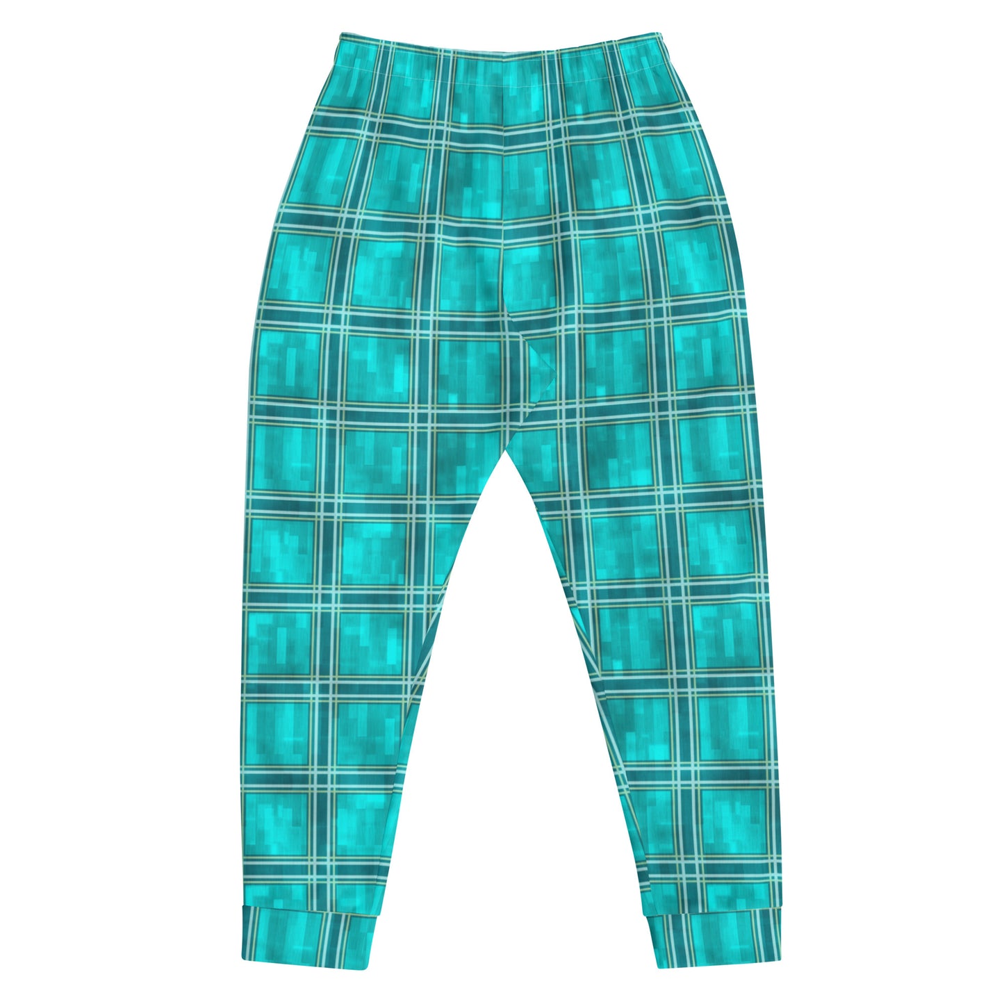 Men's Joggers Teal Plaid