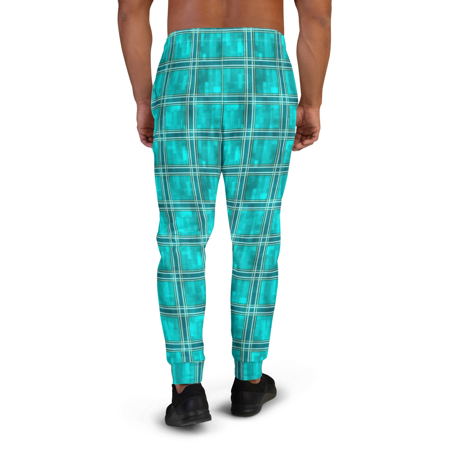 Men's Joggers Teal Plaid