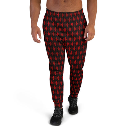 Men's Joggers Red Argyle