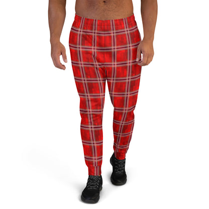 Men's Joggers Red Plaid