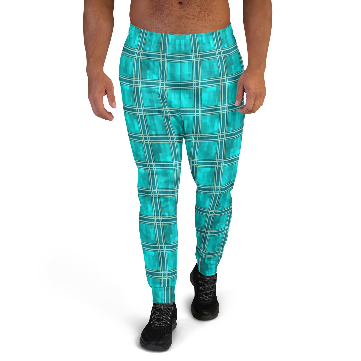 Men's Joggers Teal Plaid