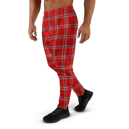 Men's Joggers Red Plaid