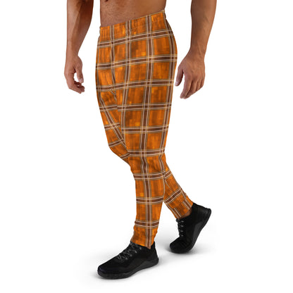 Men's Joggers Orange Plaid