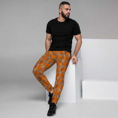 Men's Joggers Orange Plaid