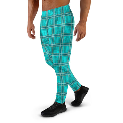 Men's Joggers Teal Plaid