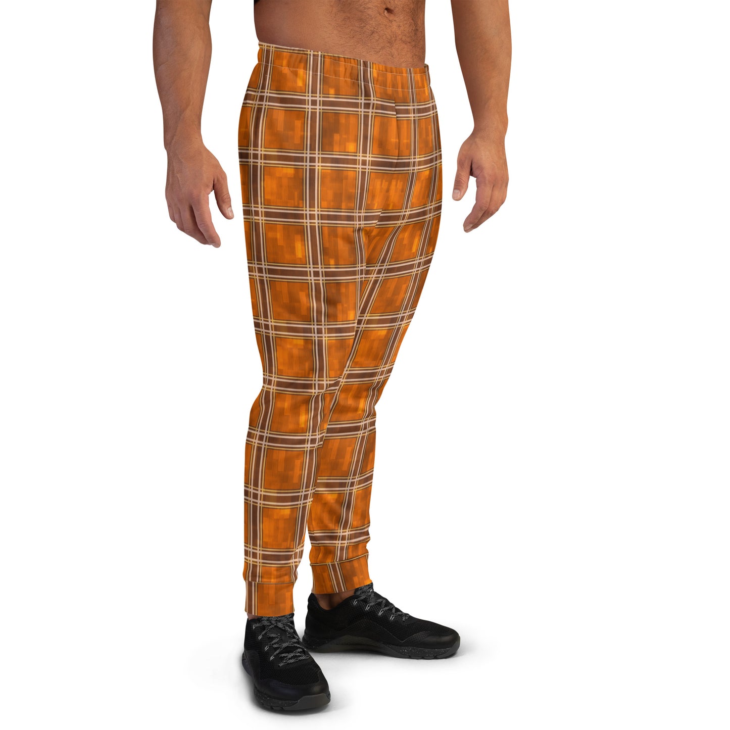 Men's Joggers Orange Plaid