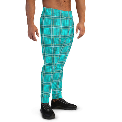 Men's Joggers Teal Plaid