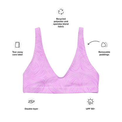 Recycled Padded Bikini Top Pink Tie-Dye