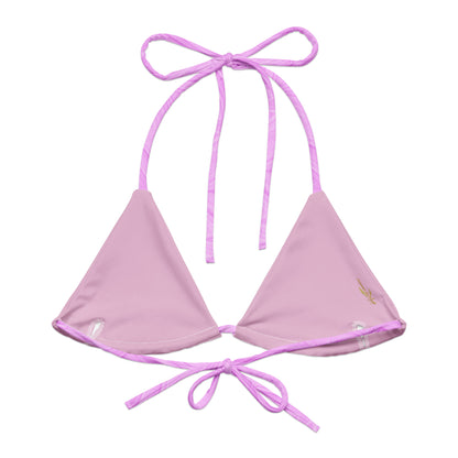 Recycled String Bikini Top Pink Tie-Dye