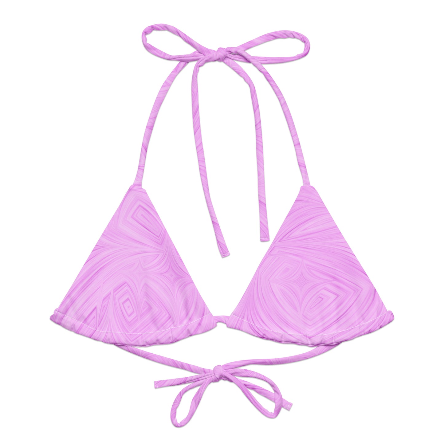 Recycled String Bikini Top Pink Tie-Dye