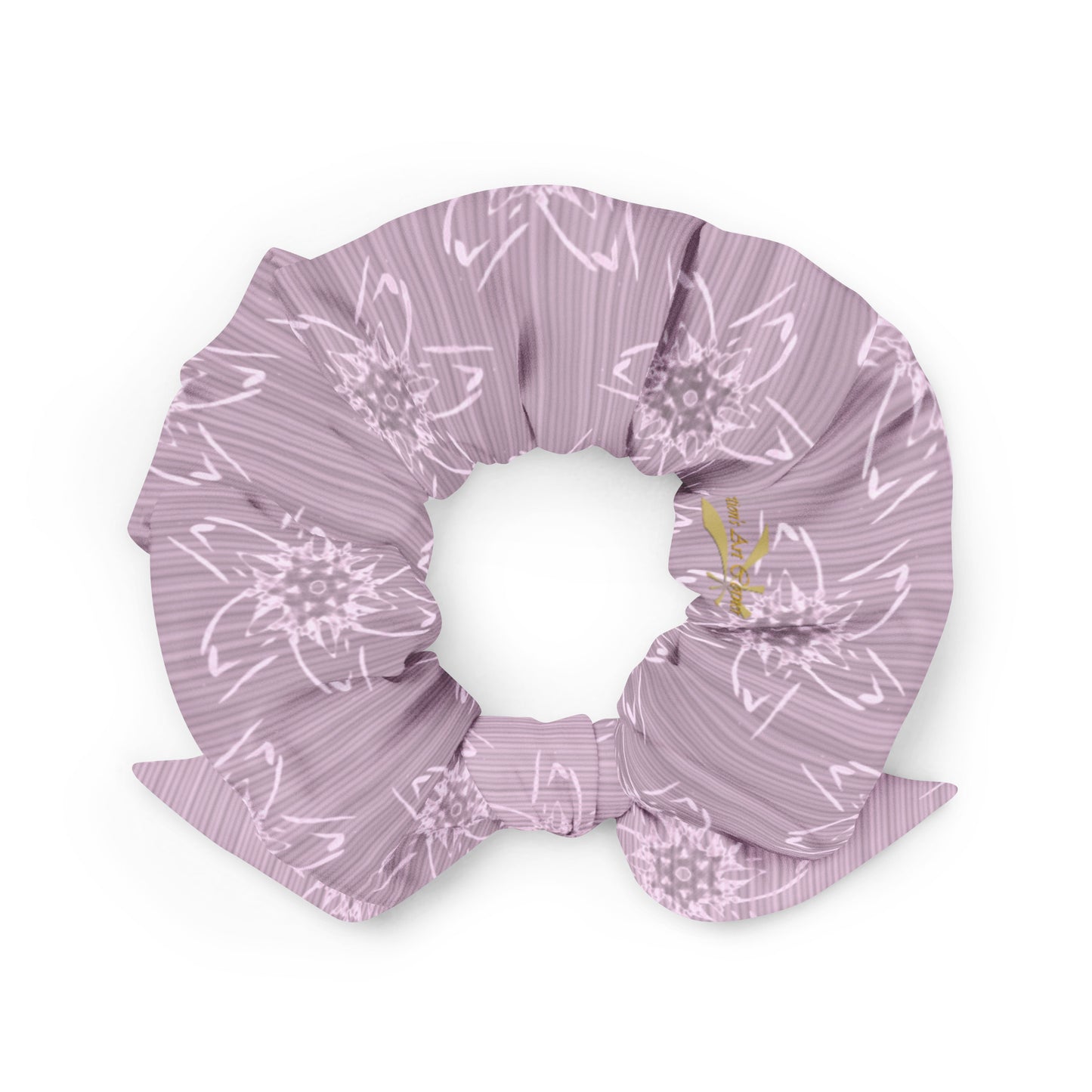 Women's Light Pink Floral Recycled Scrunchie