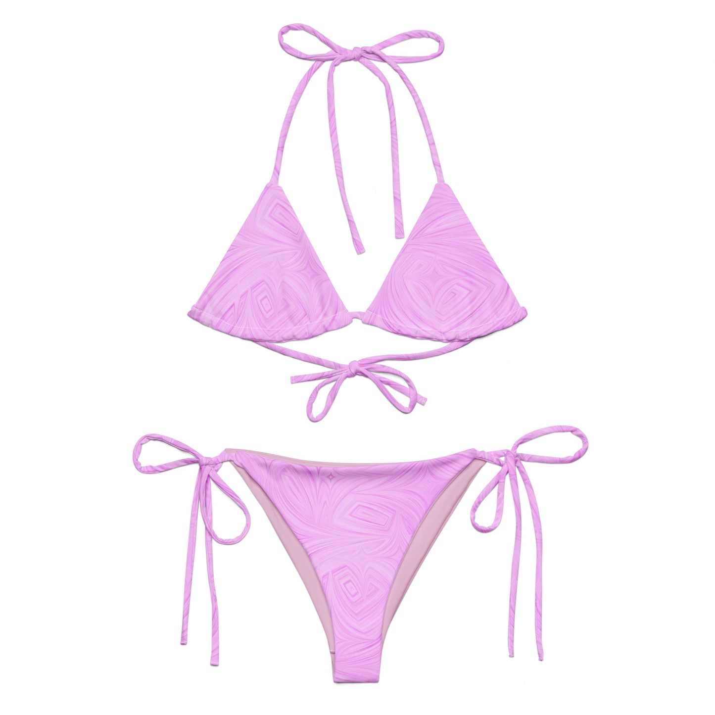 Recycled String Bikini Pink Tie-Dye