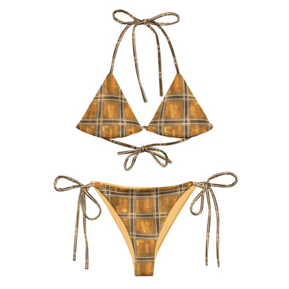 Recycled String Bikini Chardonnay Plaid