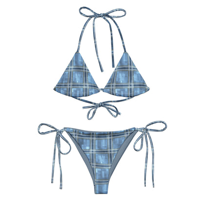 Recycled String Bikini Windward Blue Plaid