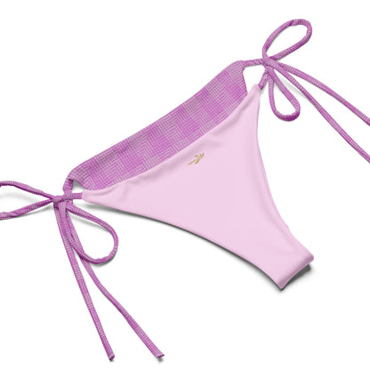 Recycled String Bikini Pink Houndstooth-Gingham Mix