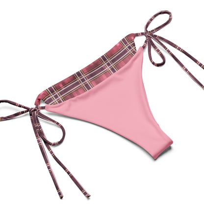 Recycled String Bikini Sakura Pink Plaid