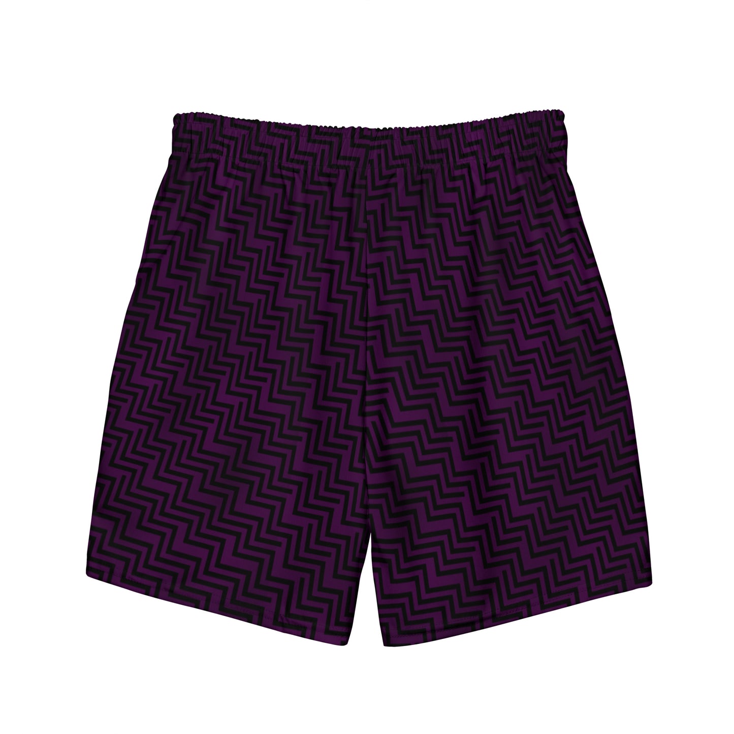 Men's Swim Trunks Purple & Black Zig Zag Print