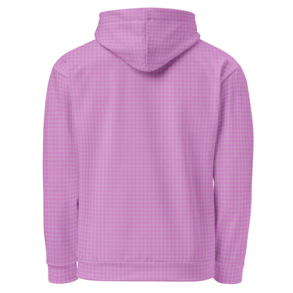 Women's Hoodie Pink Houndstooth-Gingham Mix