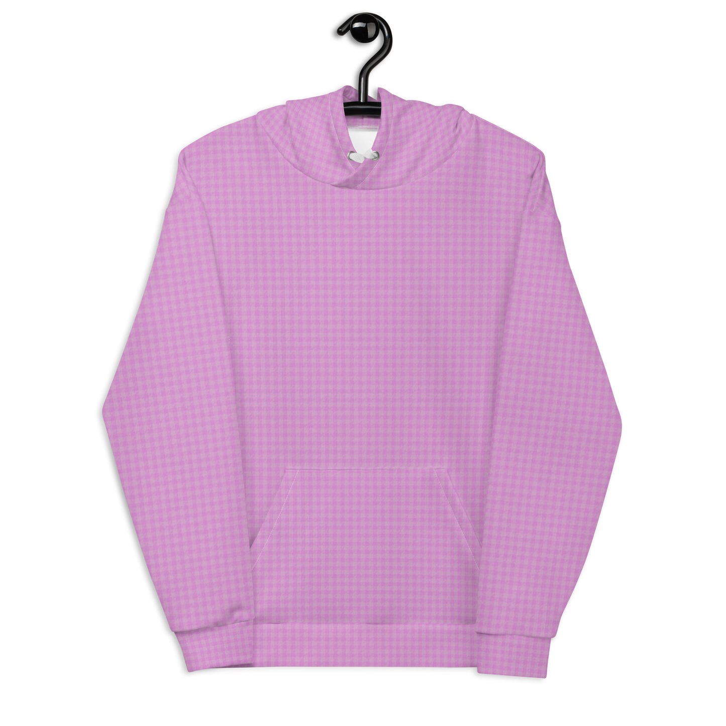 Women's Hoodie Pink Houndstooth-Gingham Mix