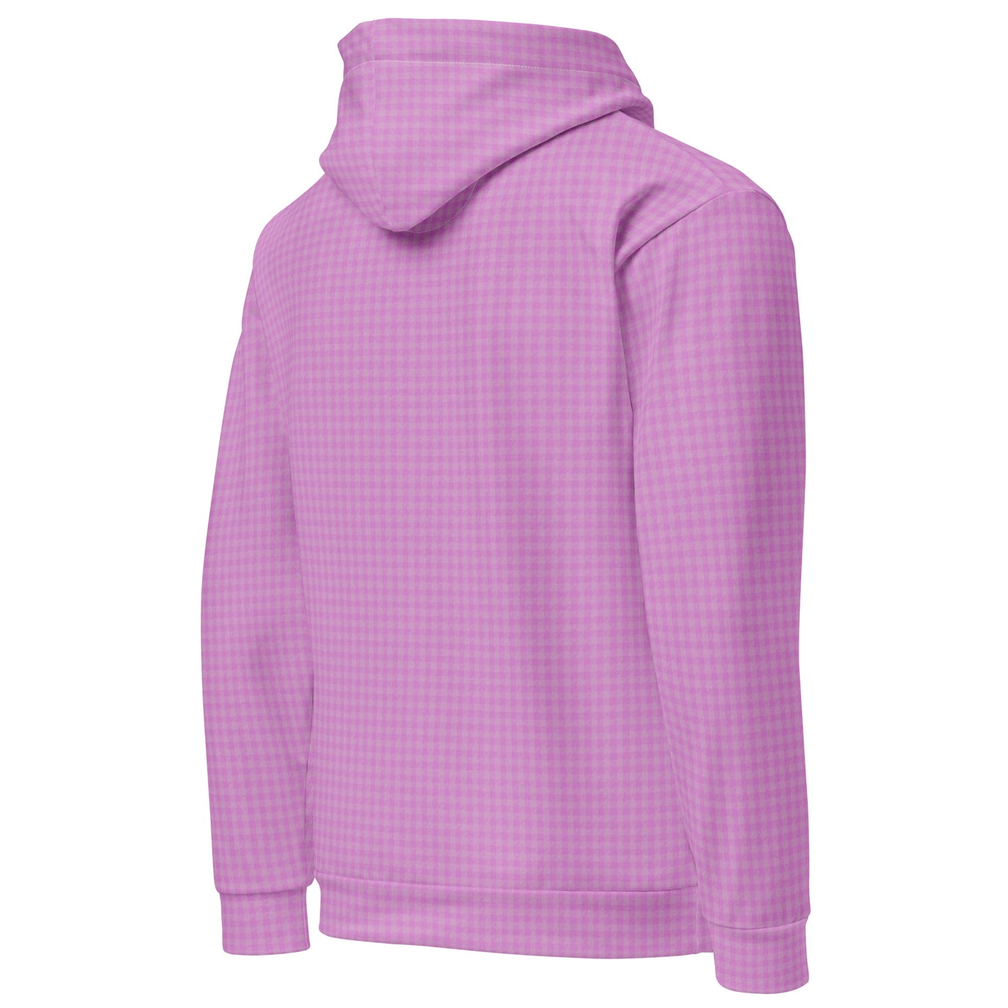 Women's Hoodie Pink Houndstooth-Gingham Mix