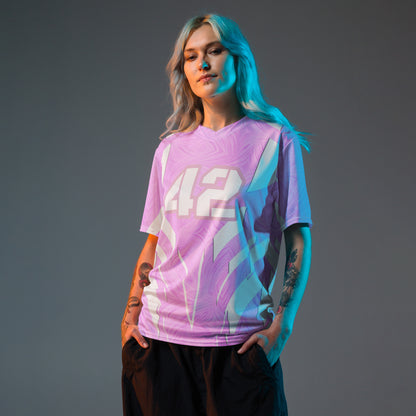 Women's Recycled Sports Jersey Pink Tie-Dye