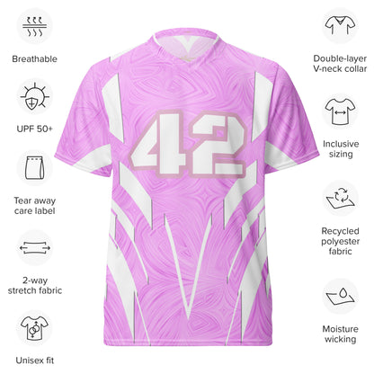 Women's Recycled Sports Jersey Pink Tie-Dye