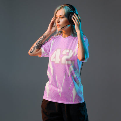 Women's Recycled Sports Jersey Pink Tie-Dye