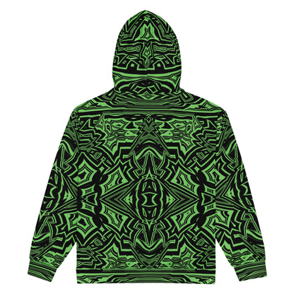 Unisex Zip Hoodie Abstract Geometric Green