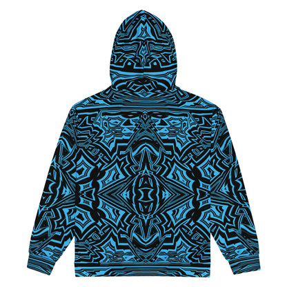 Unisex Zip Hoodie Abstract Geometric Blue