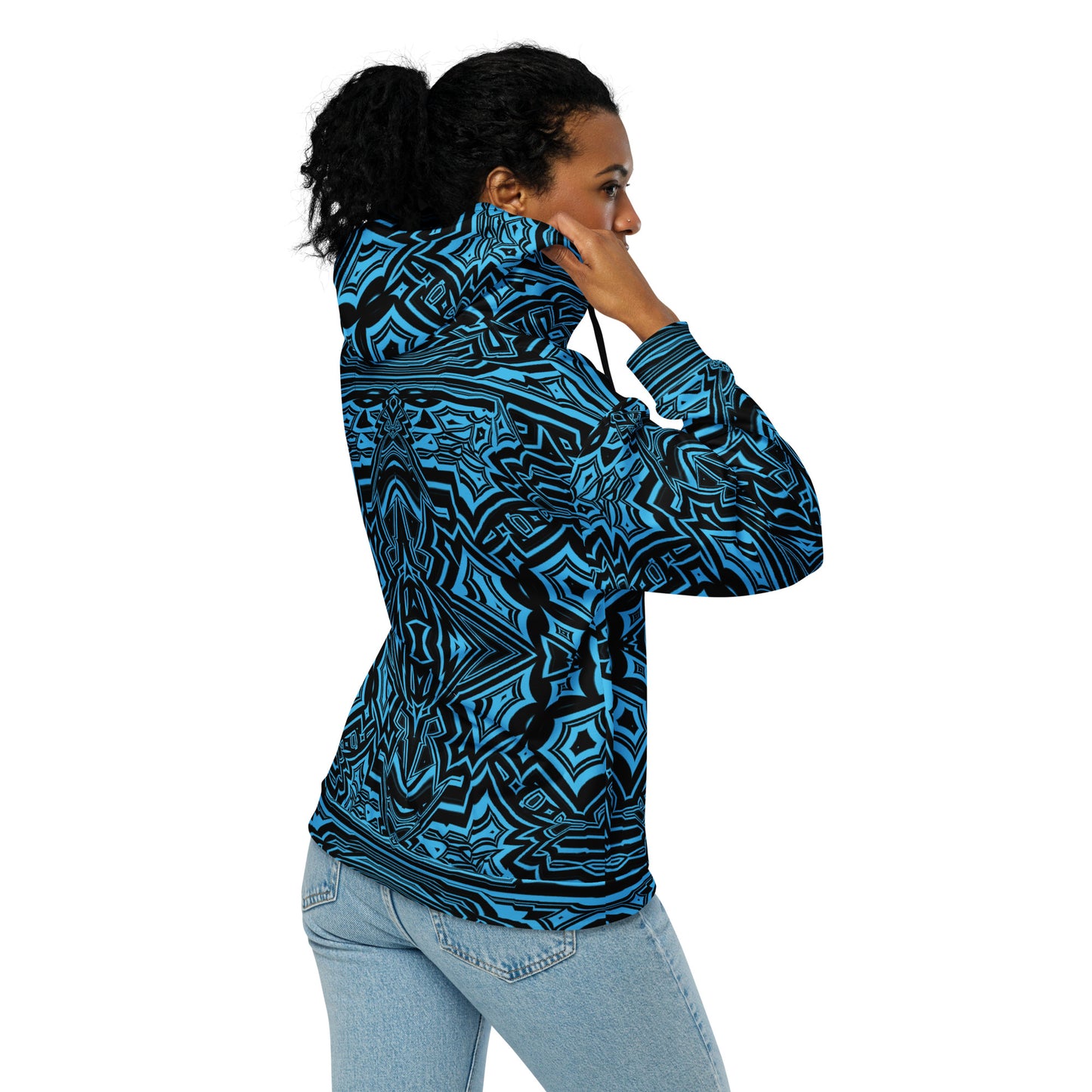 Unisex Zip Hoodie Abstract Geometric Blue