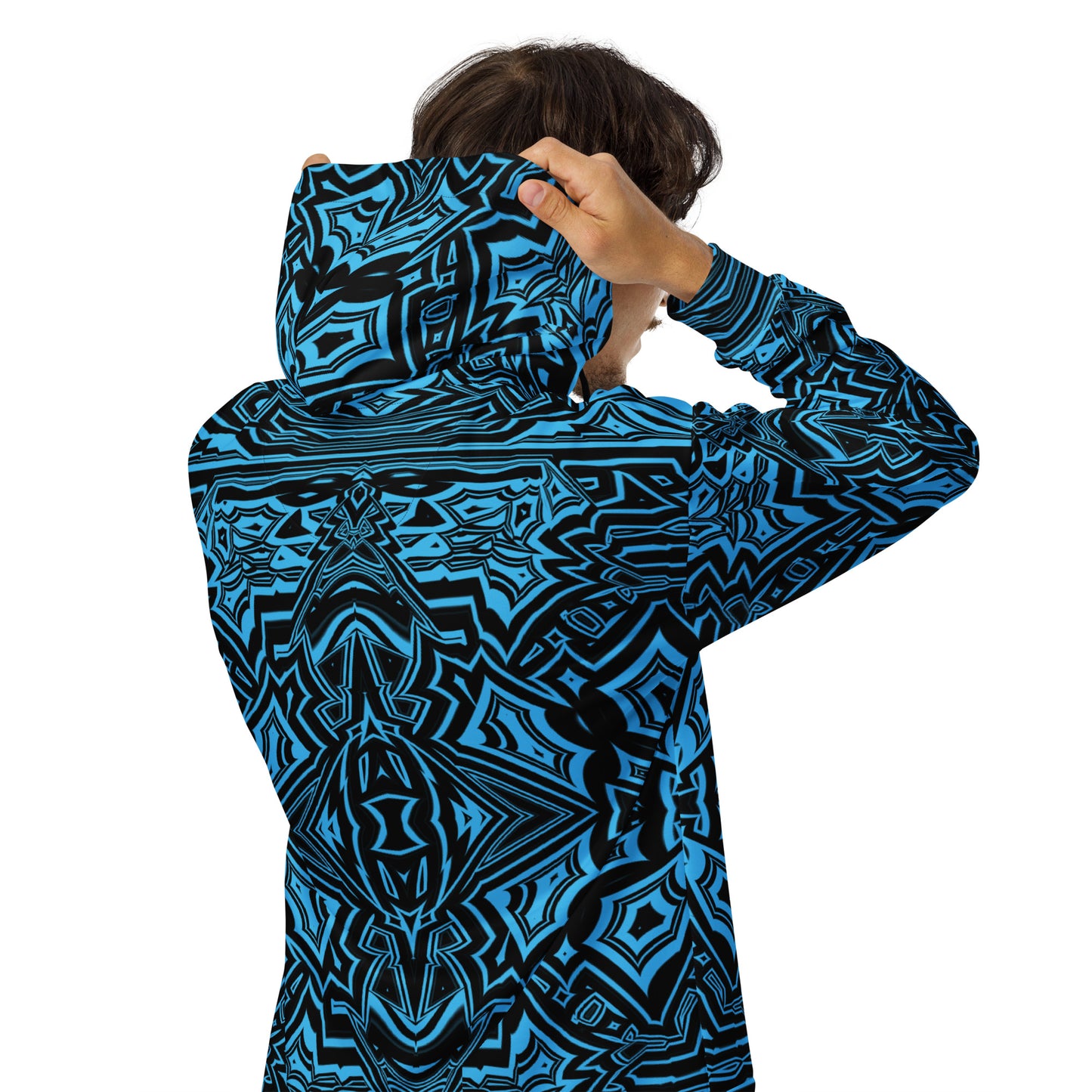 Unisex Zip Hoodie Abstract Geometric Blue