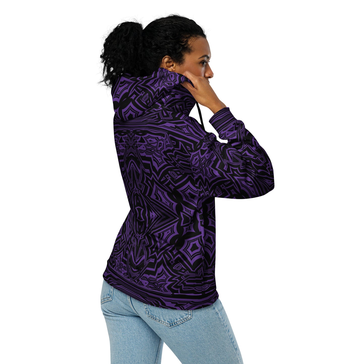 Unisex Zip Hoodie Abstract Geometric Indigo