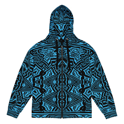 Unisex Zip Hoodie Abstract Geometric Blue