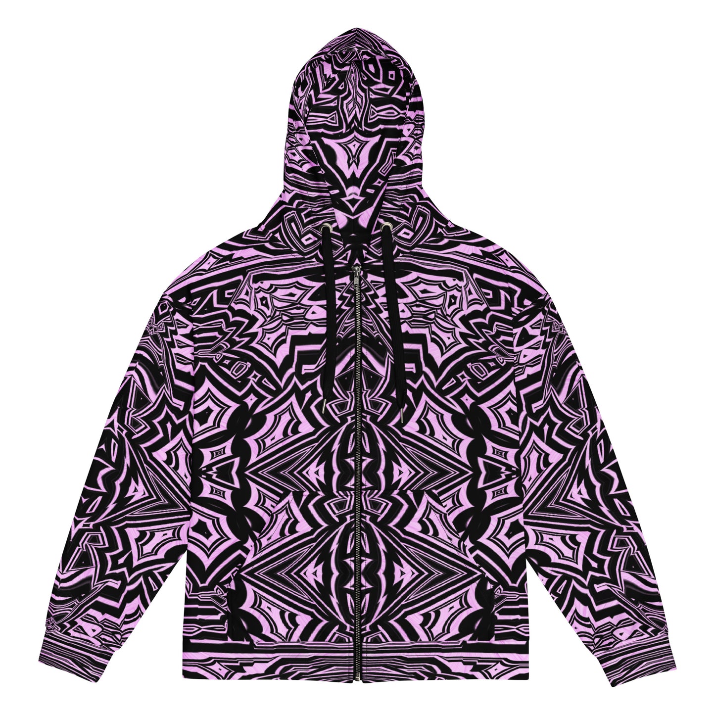 Unisex Zip Hoodie Abstract Geometric Pink