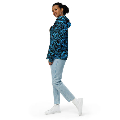 Unisex Zip Hoodie Abstract Geometric Blue