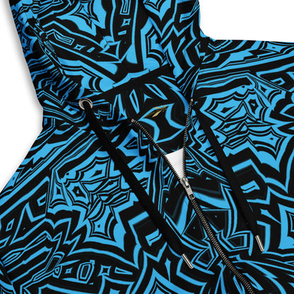 Unisex Zip Hoodie Abstract Geometric Blue