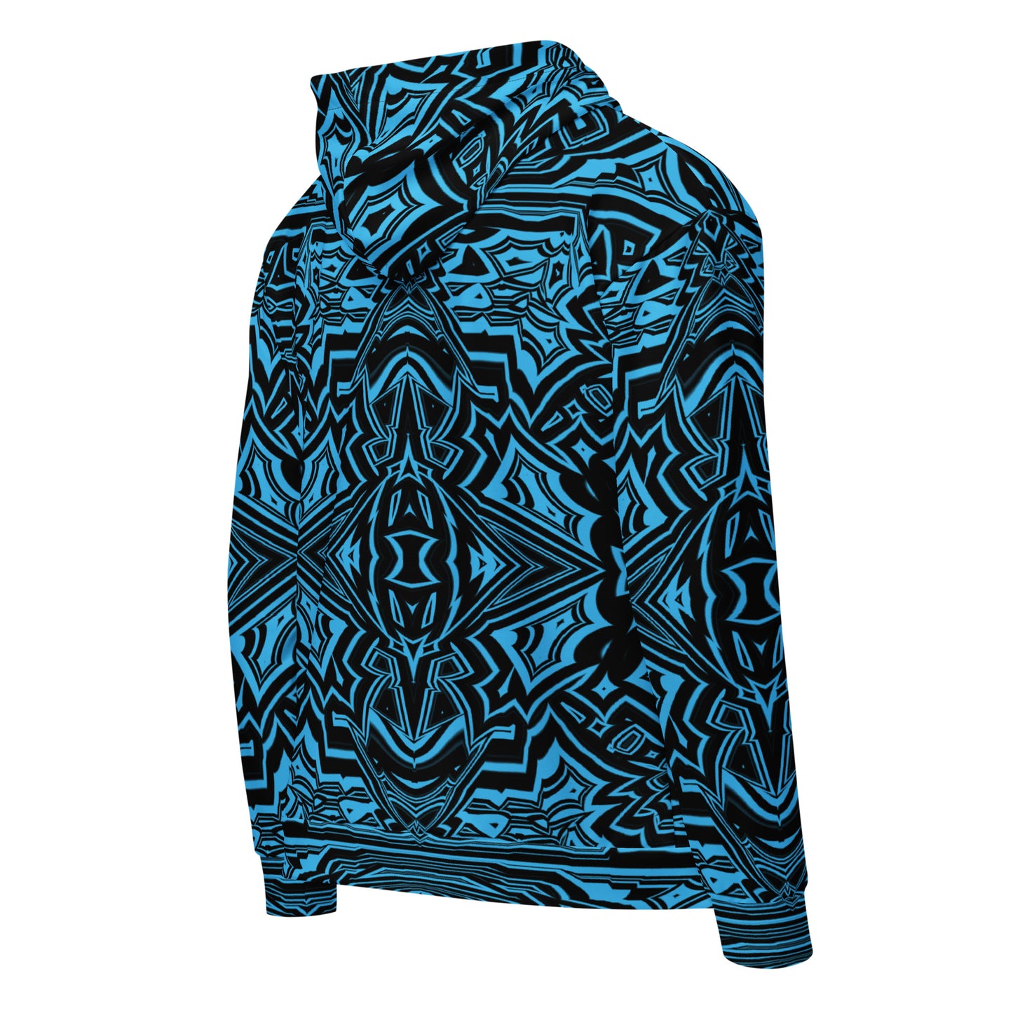 Unisex Zip Hoodie Abstract Geometric Blue