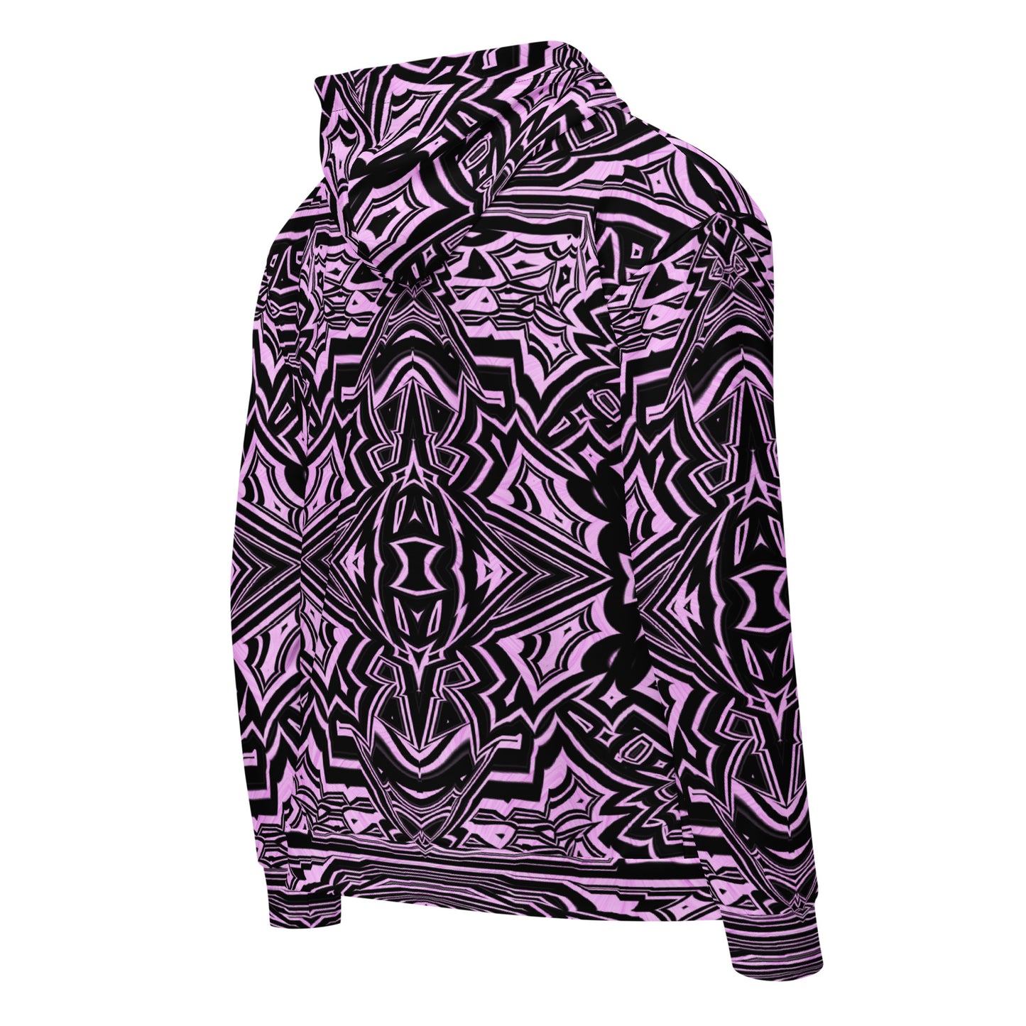 Unisex Zip Hoodie Abstract Geometric Pink