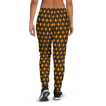 Women's Joggers Orange Argyle