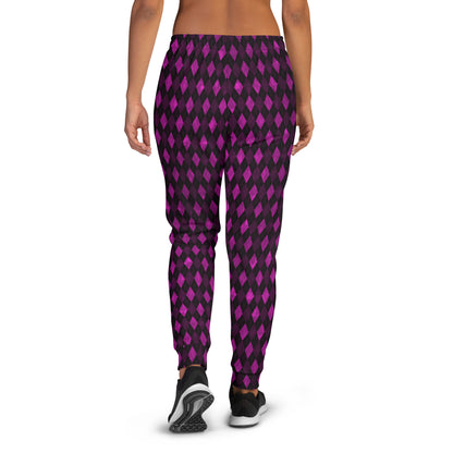 Women's Joggers Plum Argyle