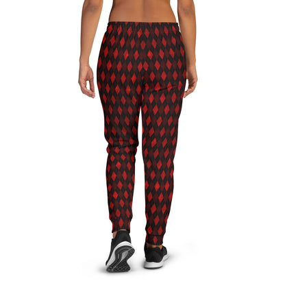 Women's Joggers Red Argyle