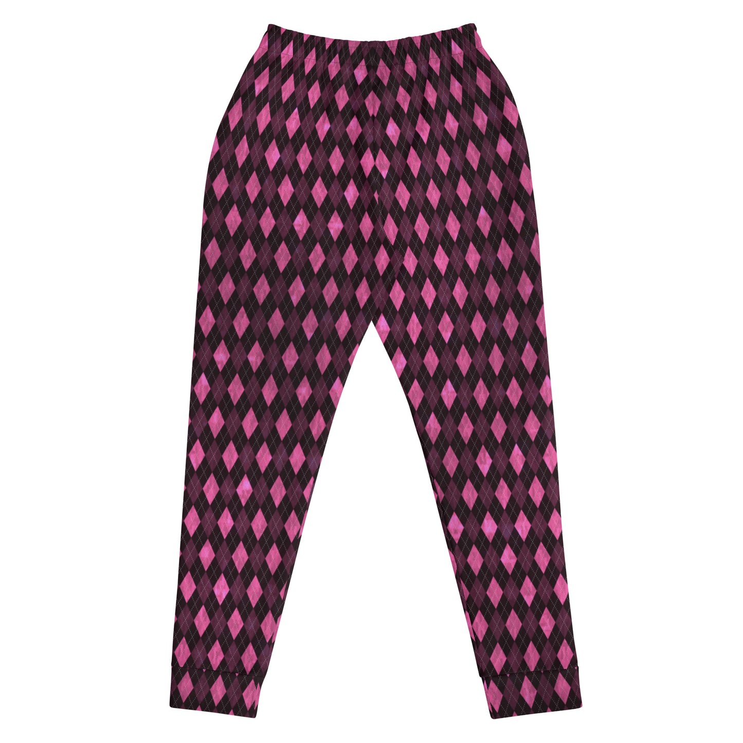 Women's Joggers Hot Pink Argyle